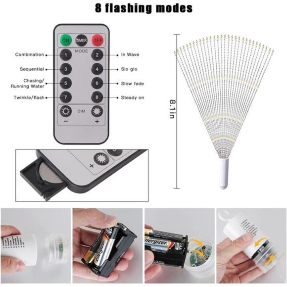 4PCS 120LED Starburst Lights Battery Operated Hanging Fairy Star Sphere Lights - Picture 6 of 6